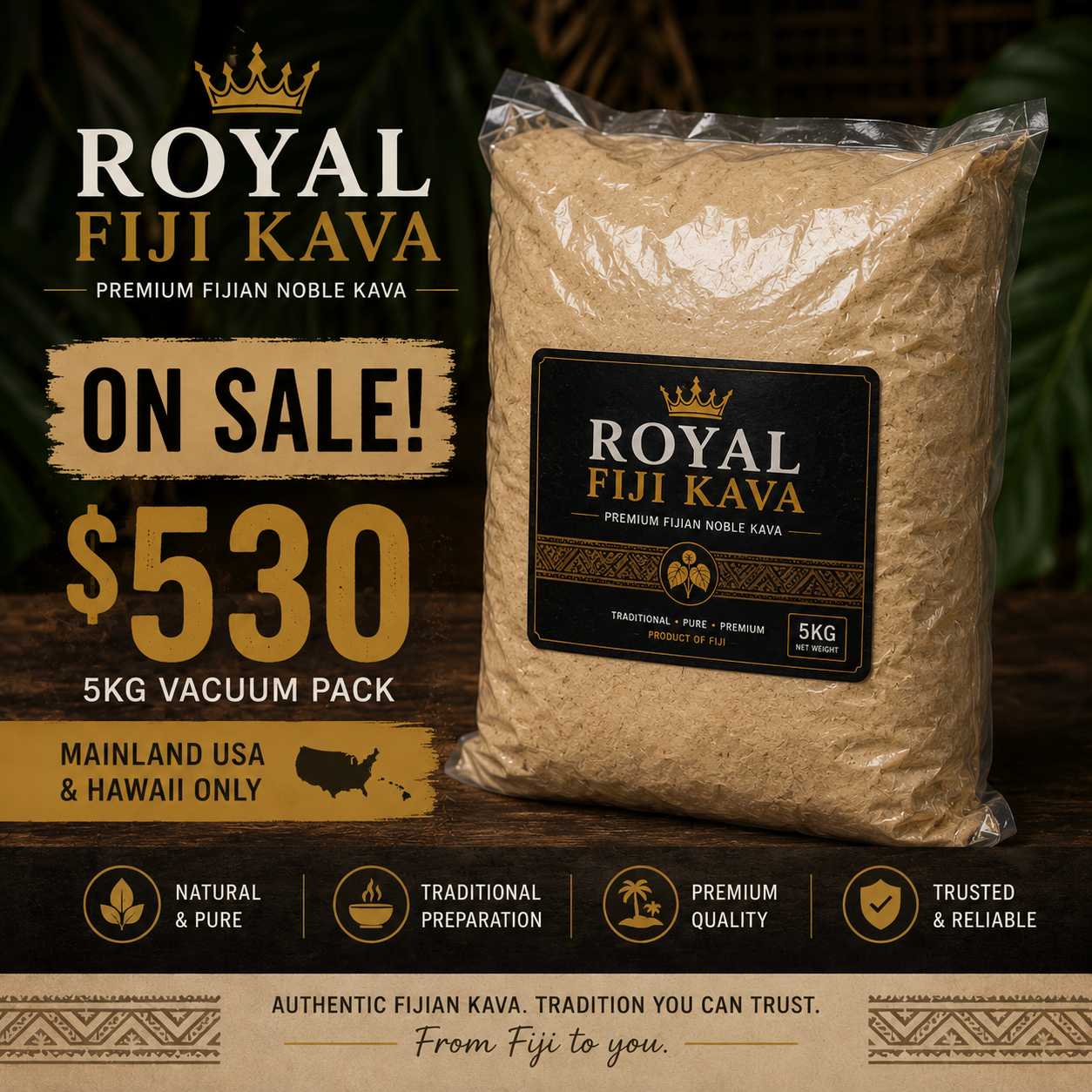 Bulk Kava 5kg Premium Fijian